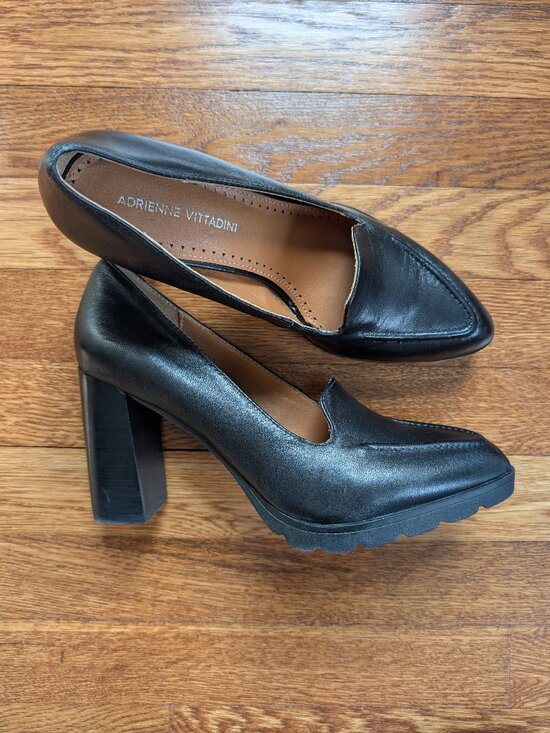 Adrienne Vittadini Nami Loafer Pump Size 8 Black - Picture 1 of 8